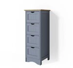 Vicco Badschrank Bianco, Grau, 30 x 81 cm | kombinierbar mit weiteren M&ouml;beln...