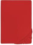 biberna Feinjersey Spannbettlaken 90x200 - 100x200 cm rot | 100% Baumwolle