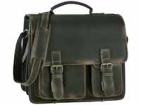 Greenburry Aktentasche Leder Schultasche XL Lehrertasche Tasche New Buffalo grün