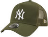 New Era New York Yankees MLB Tonal Mesh Olive A-Frame Adjustable Trucker Cap -