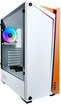 Azza Apollo 430W-DF2 Tower-Geh&auml;use, wei&szlig;/orange, Tempered Glass ATX Mid-Tower