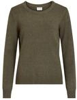 Vila Damen Strickpullover Rundhalsausschnitt O-Neck L/S Knit Top,Forest Night ,XL