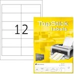TopStick 8711 Universal Etiketten, 100 Blatt, 97 x 42,3 mm, 12 pro A4 Bogen, 1200