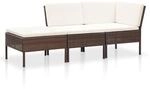 vidaXL Gartenm&ouml;bel 3-TLG. mit Auflagen Sitzgruppe Garten Garnitur Lounge Sofa