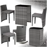 tectake&reg; Poly Rattan Bistroset mit Aluminium Gestell, platzsparend