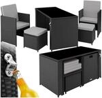 tectake Poly Rattan Sitzgruppe, 5- teiliges Lounge Gartenm&ouml;bel Set mit Tisch,...