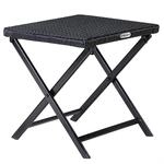 Casaria&reg; Polyrattan Klapphocker 75kg Belastbarkeit 44x40x44cm Klappbar Leicht