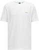 BOSS Herren Tee T-Shirt aus Stretch-Baumwolle mit Kontrast-Logo Weiß XXL