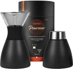 asobu Kaffeekocher, isoliert, ca. 90 ml, Schwarz Doppelwandiges Vakuum,