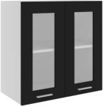 vidaXL H&auml;ngeglasschrank Lyon Schwarz 60x31x60 cm Holzwerkstoff, H&auml;ngeschrank,