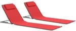 vidaXL 2X Strandmatte Klappbar Rot Sonnenliege Strandliege Gartenliege Liege