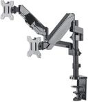 Manhattan 461597 Universal-Tischhalterung mit Gasdruckfeder f&uuml;r zwei Monitore...