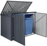 [en.casa] M&uuml;lltonnenbox Grebin f&uuml;r 2 Tonnen 240 L M&uuml;lltonnenverkleidung...