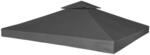 vidaXL Pavillon Abdeckung 310 g/m&sup2; Dunkelgrau 3x3 m Ersatzdach Partyzelt Dach