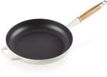 LE CREUSET Signature gusseiserne Bratpfanne mit Holzgriff 28 cm Meringue,