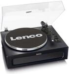Lenco LS-430BK - Plattenspieler mit Lautsprecher - Schallplattenspieler