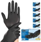 FRANZ MENSCH 100 St&uuml;ck Nitrilhandschuhe, M, schwarz, puderfrei | Safe Light,