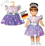 Heless 2131 - Kleid f&uuml;r Puppen im Design Fee und Einhorn, mit Wendepailletten und