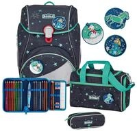 SCOUT Schulranzen LED Alpha Set 4-teilig Sternenhimmel dunkelblau