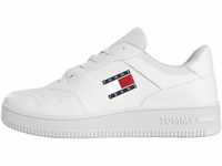 Tommy Jeans Herren Cupsole Sneaker Retro Basket Schuhe, Weiß (White), 43