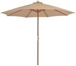 vidaXL Sonnenschirm 300 cm Taupe Ampelschirm Marktschirm Schirm Gartenschirm