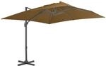 vidaXL Ampelschirm mit Aluminiummast 400 x 300 cm Taupe