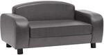 vidaXL Hundesofa Grau 80x50x40cm Kunstleder Hundecouch Hundebett Haustiersofa