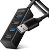 AXAGON Compatible HUE-M1AL Mini USB-A-Hub,4X USB-A 3.2 Gen 1, Silber - 1,2m