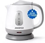 Aigostar Elektrischer Wasserkocher Klein, Kompakt & Leicht, Wei&szlig; Grau