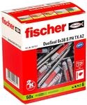 fischer DuoSeal 6 x 38 S, Universald&uuml;bel f&uuml;r Nassbereiche (50 Stk.) mit Schrauben,