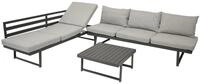DEGAMO Loungeset Bogota aus Aluminium, 2X Sofa 210cm mit Liegefunktion, 1x
