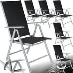 tectake&reg; Aluminium Gartenstuhl 6er Set, Klappstuhl mit 7-facher Neigungsverstellung