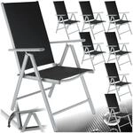 tectake&reg; Aluminium Gartenstuhl 8er Set, Klappstuhl mit 7-Fach Verstellbarer