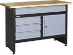 STIER Werkbank Basic, 4 Schubladen, Belastbarkeit 300 kg, BxTxH 1200x600x840...
