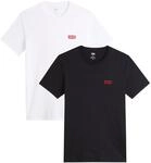 Levi's Herren 2-Pack Crewneck Graphic Tee T-Shirt, Chesthit White / Caviar, XS