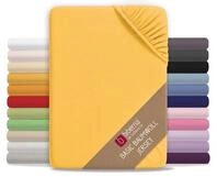 biberna Basic Jersey Spannbettlaken 90x200-100x200 cm gelb | 100% Baumwolle