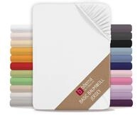 biberna Basic Jersey Spannbettlaken 90x200-100x200 cm wei&szlig; | 100% Baumwolle