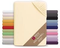 biberna Basic Jersey Spannbettlaken 90x200-100x200 cm gelb | 100% Baumwolle
