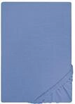 biberna Jersey Spannbettlaken 90x200-100x200 cm blau | 100% Baumwolle Spannbetttuch