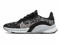 Nike Damen Superrep Go 3 Flyknit Sneaker, Black Metallic Silver White, 42.5 EU