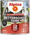Alpina Holz-Wetterschutz-Farben &ndash; Schwarz, deckend &ndash; bis zu 12 Jahre Schutz...