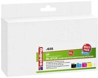 edding Tinte Kombi-Pack ersetzt HP 973X (L0S07/F6T81/F6T82/F6T83) Kompatibel Schwarz,