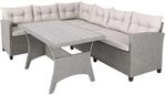 Casaria&reg; Polyrattan Ecklounge Set WPC Esstisch Ecksofa inkl. 7cm Sitzauflagen...