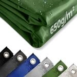 Jago&reg; Abdeckplane - 650 g/m&sup2;, Wasserdicht & Rei&szlig;fest, Aluminium&ouml;sen, Gr&uuml;n, 2 x