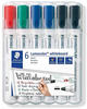 STAEDTLER Lumocolor 351 WP6 X Whiteboard-Marker (Rundspitze ca. 2 mm Linienbreite,