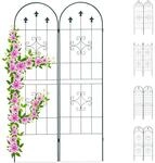 Relaxdays Rankgitter 2er Set, Metall, 180 x 50 cm, Rankhilfe Garten, Vintage, versch.