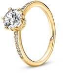 PANDORA SHINE Ring "funkelnde Krone" gelbvergoldet, Zirkonia 168289C01 48