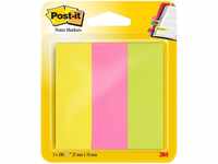 Post-it 671-3 Haftstreifen Page Marker breit, 25 x 76 mm, neonfarben, 3x100 Blatt