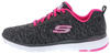 Skechers Damen Flex Appeal 3.0 INSIDERS Sneaker, Black & Charcoal Mesh/Hot Pink Trim,