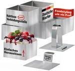 STONELINE Dessertringe Speiseringe Set 8 cm Eckig 8-teilig Edelstahl, 6 Ringe